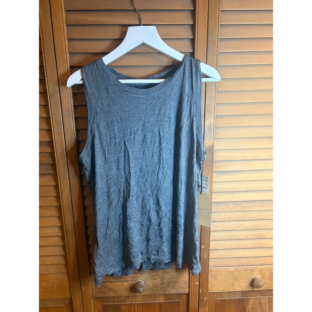 Halogen Womens Charcoal Heather Grey Keyhole Back Tank Top‎ HA384005MI S